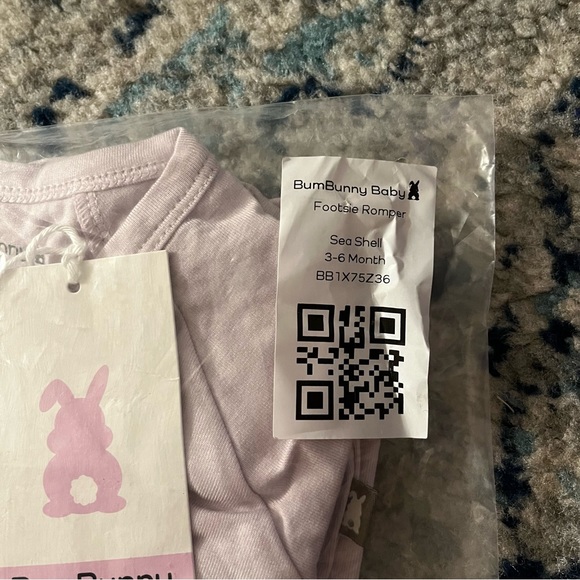 New Bumbunny Footsie Bamboo Romper in Sea Shell - Picture 8 of 8